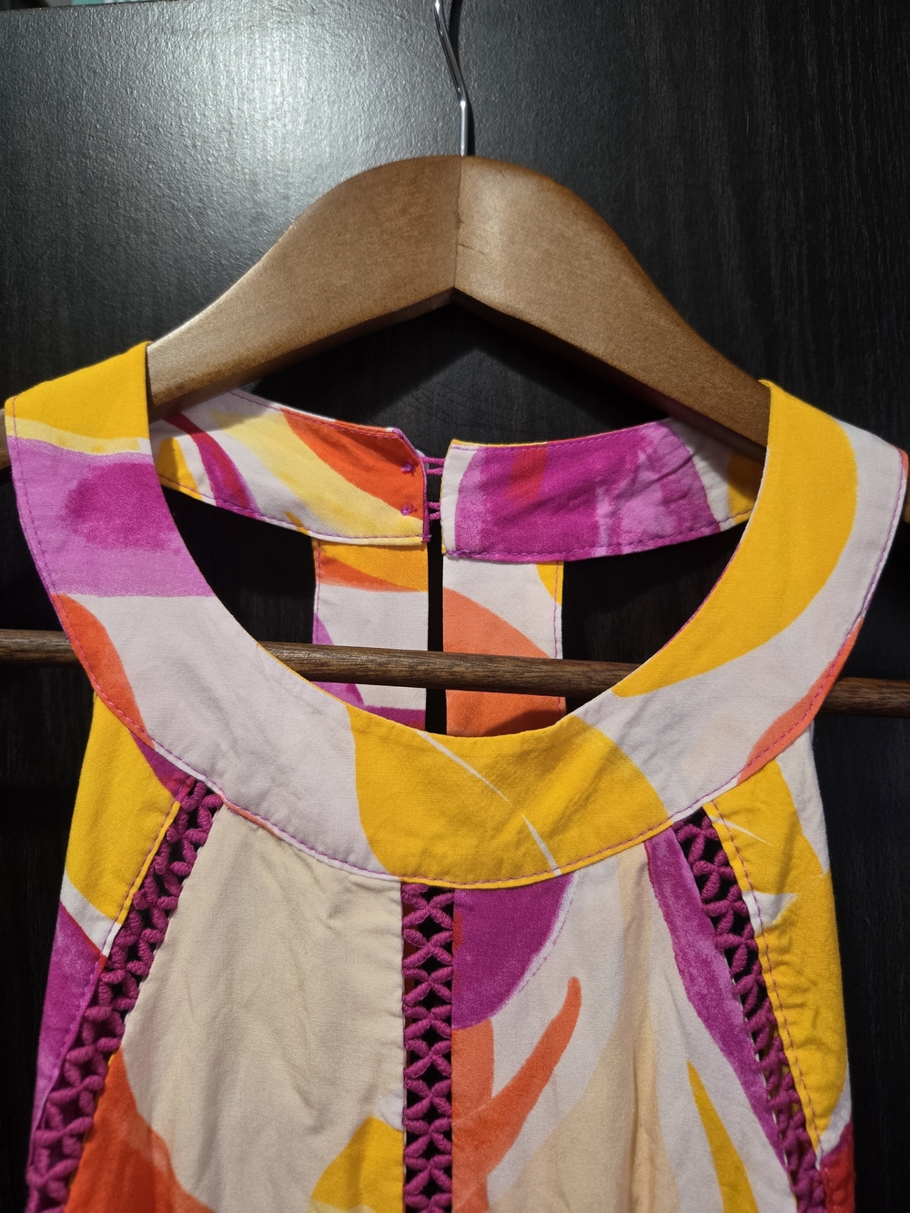 Anthropologie Pink, Yellow & Orange Halter Maxi Dress Sleeveless Size M - Picture 5 of 10